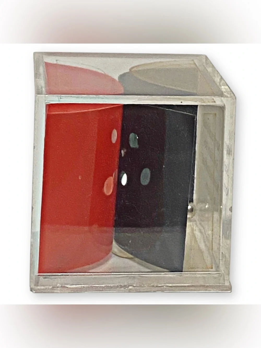 Booz Allen & Hamilton Vintage 80s Red Black Clear Acrylic Dexterity Puzzle Game